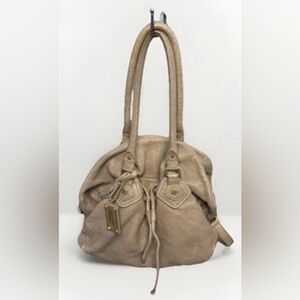 Marc By Marc Jacobs Classic Q Drawstring Leather Tan Shoulder Bag Gold Hardware